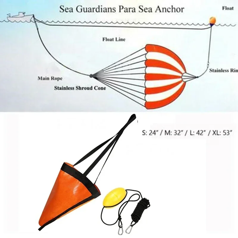 24/32/42/53'' Sea Drogue Ancho - Fishing Kayak Anchor review and price